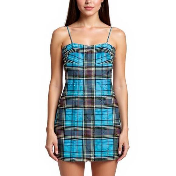 Realisation Par Dresses & Skirts - Réalisation Par Silk Plaid Mini Dress NWT S